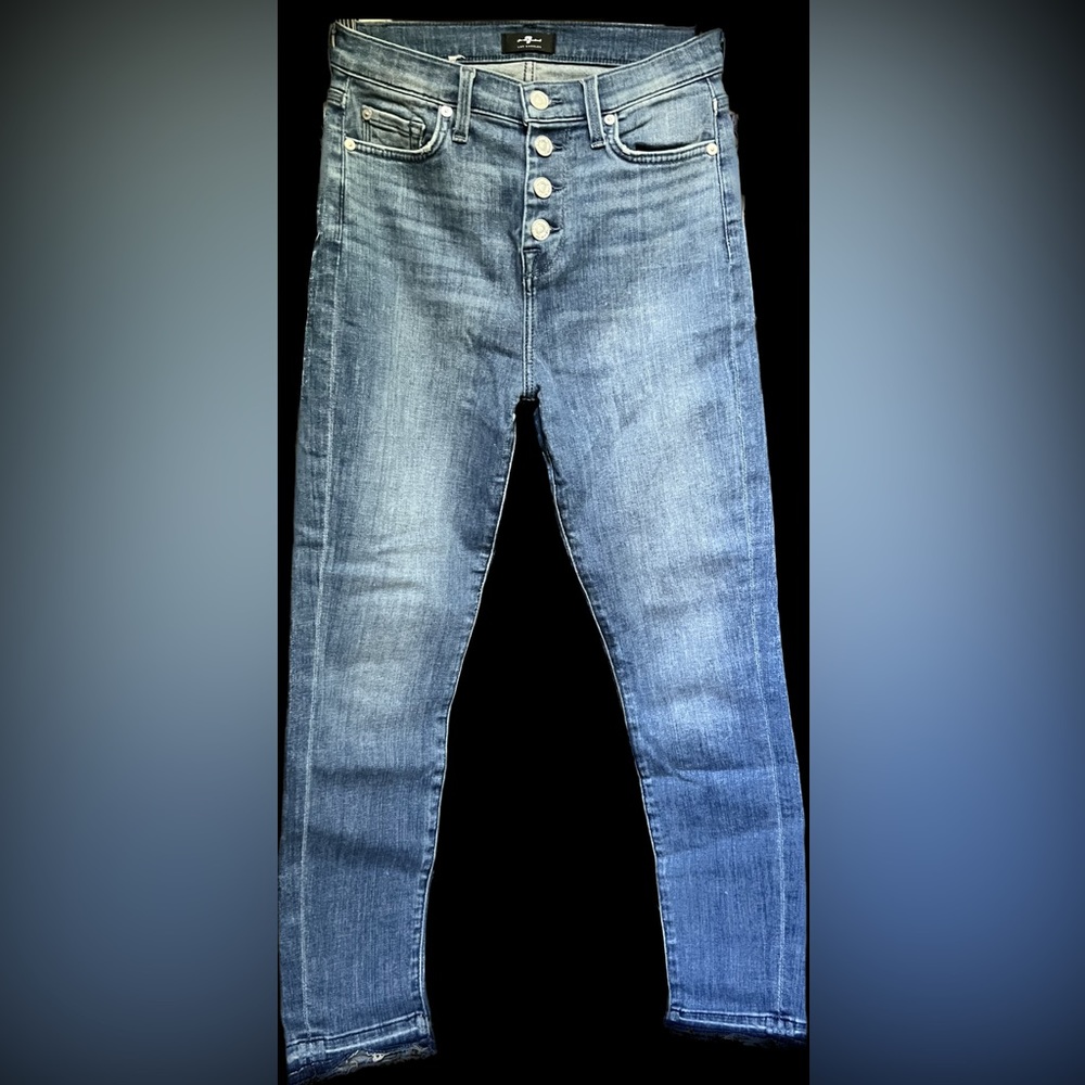 7 For All Man Kind Hi Rise Button Fly Jeans Sz 26